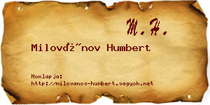 Milovánov Humbert névjegykártya